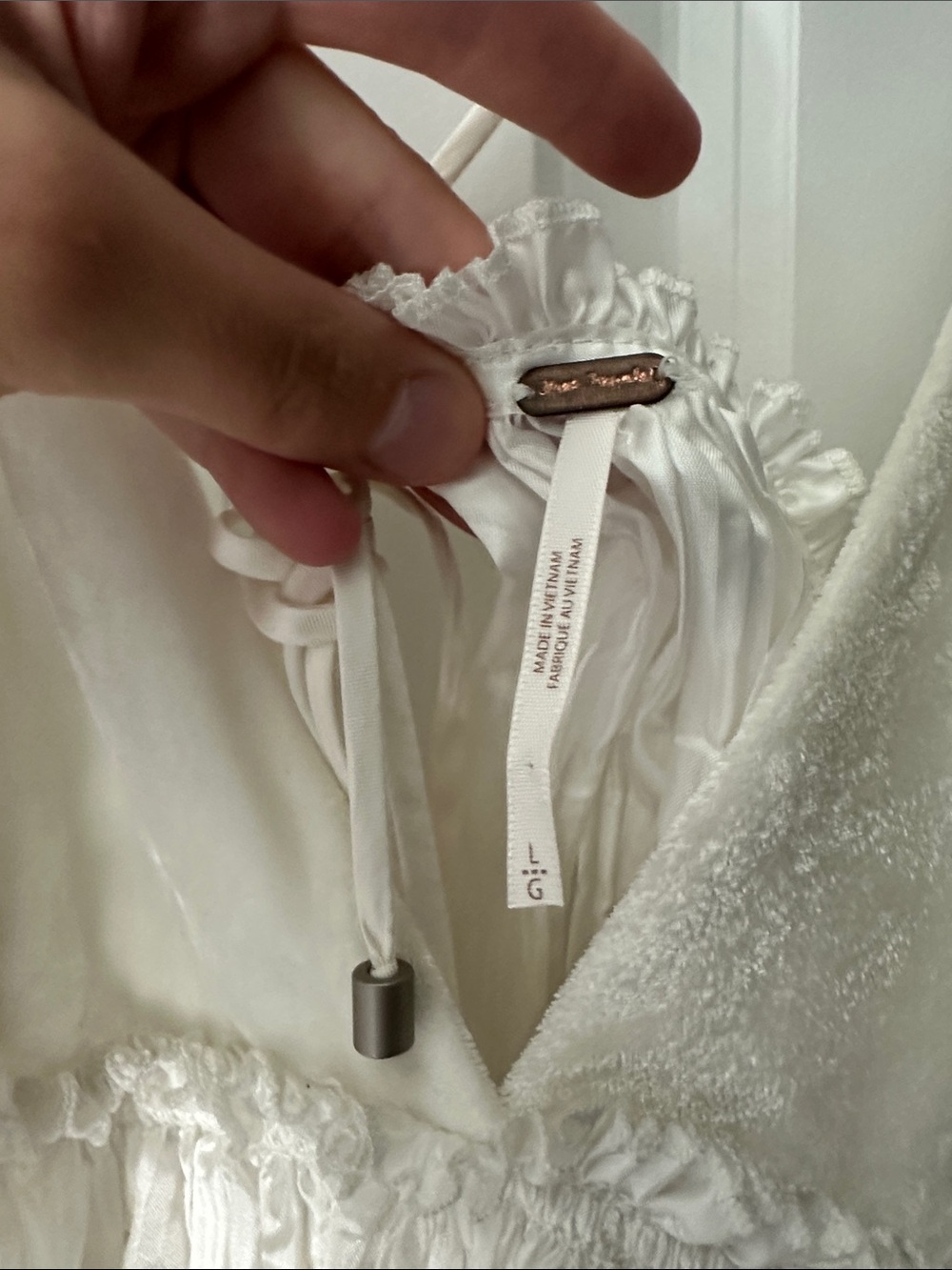 Free People Ivory Pleated Satin-Trim Chemise - Picture 2 of 4